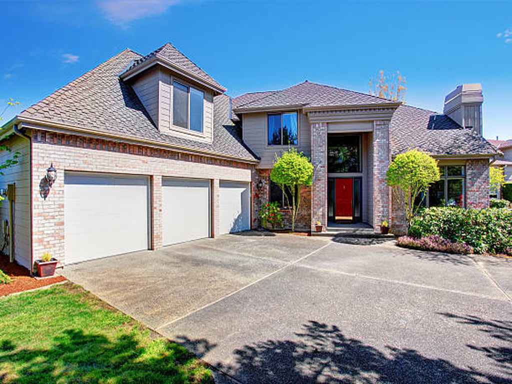 Residential home with gray shingles