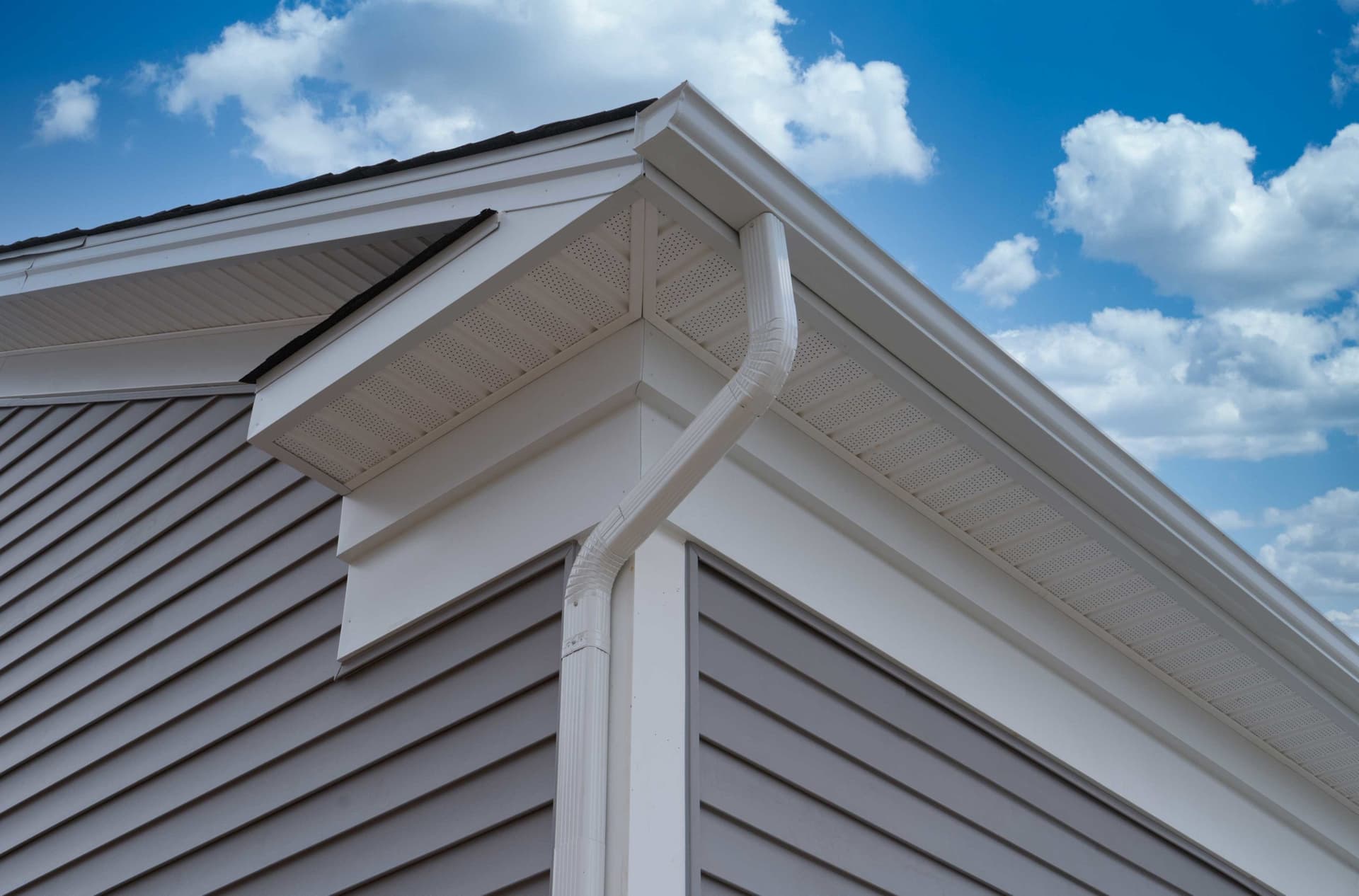 below view of seamless gutters