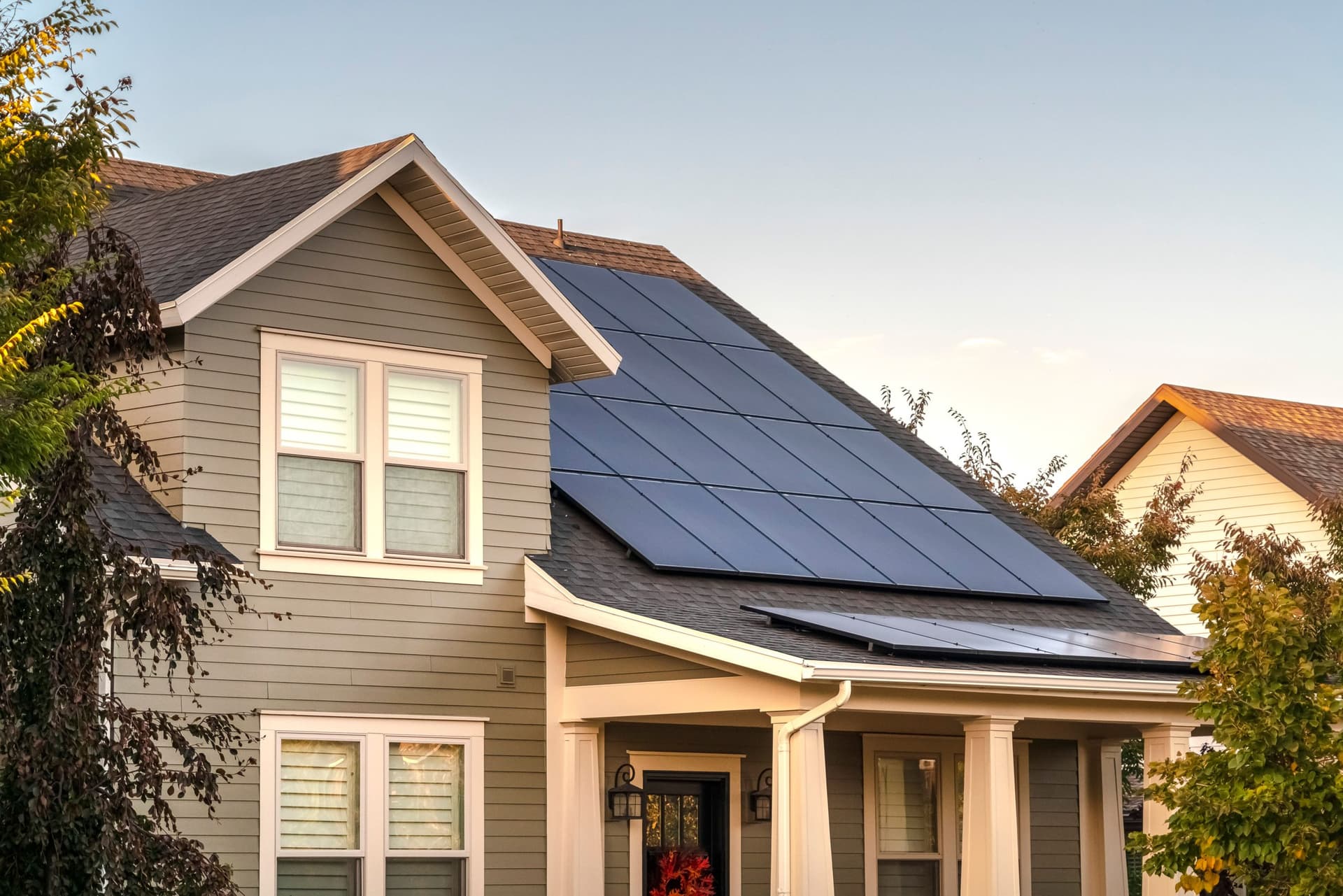home with solar panels