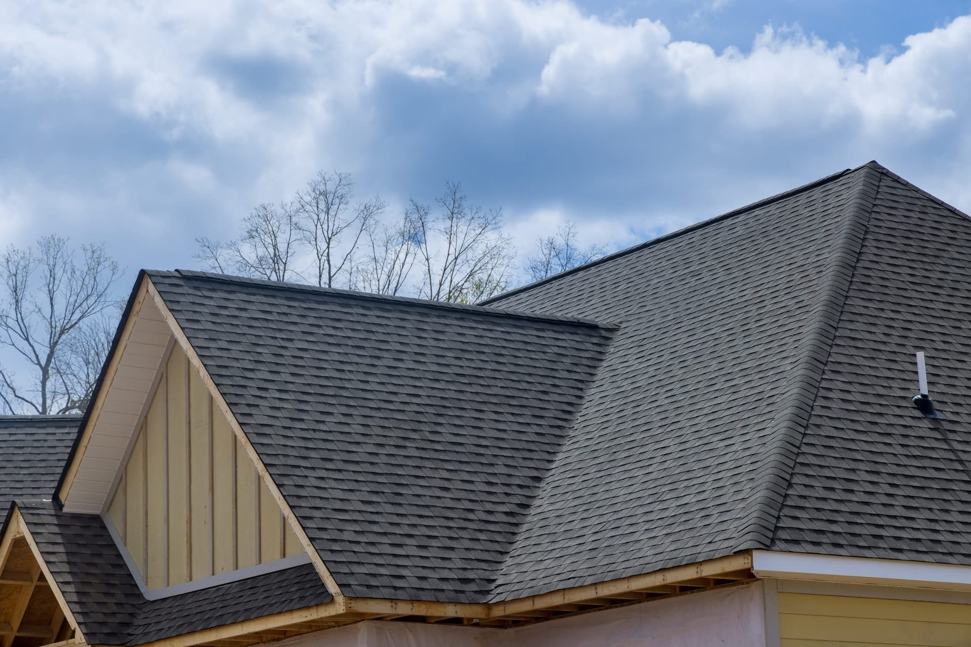 sloped roof with asphalt shingles