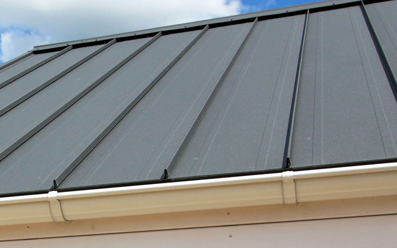 gray standing seam metal roof
