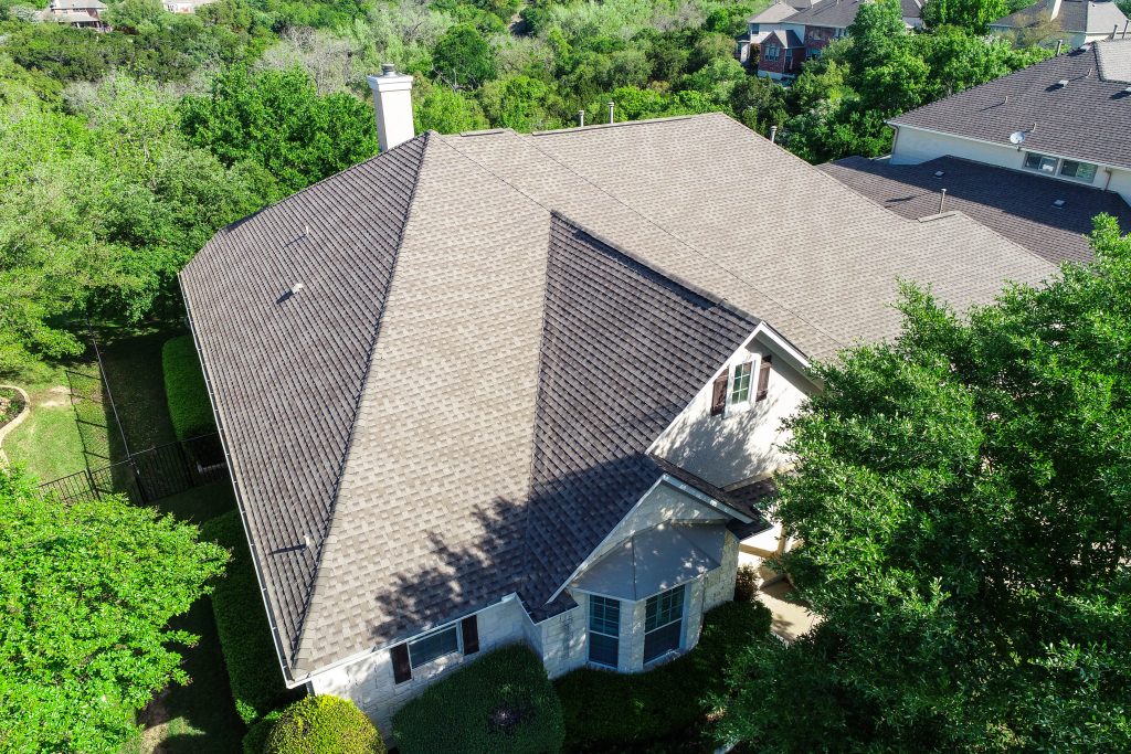 residential roof with trees