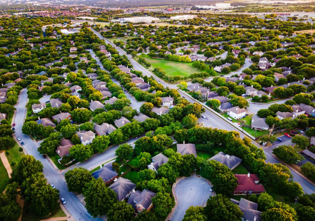overhead residential neighborhood