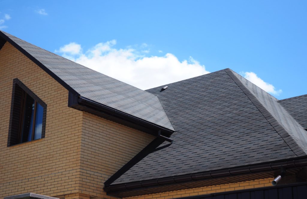 sloped roof with asphalt shingles