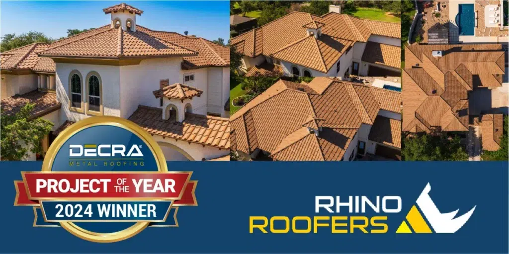 Rhino Roofers DECRA Project of the Year winning roof featuring premium stone-coated steel roofing system in San Antonio, Texas.