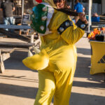 Employee in a Bowser costume smiling and posing during the Kinetic Kids Halloween Family Unite Night at Josabi’s Acres.