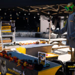 Overview of Rhino Roofers booth setup at Josabi’s Acres during the Kinetic Kids Halloween Family Unite Night in Helotes.