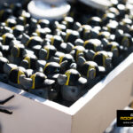 Mini Rhino Roofers toy giveaways on display at the Kinetic Kids Halloween Family Unite Night in Helotes, Texas.